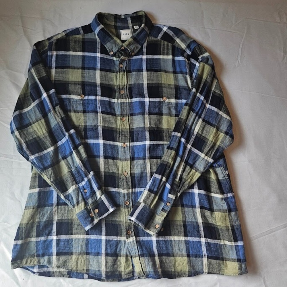 ROWM Men's Size 3XT Long Sleeve Plaid Flannel Button Down Shirt Gorpcore